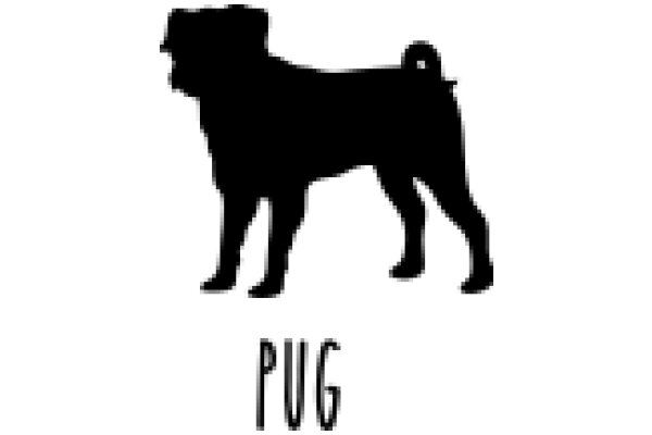 A Silhouette of a Dog with the Word 'Pug' Below It