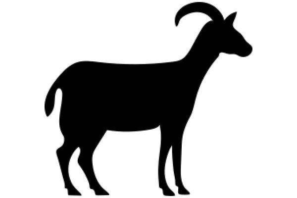 A Silhouette of a Ram with Curved Horns