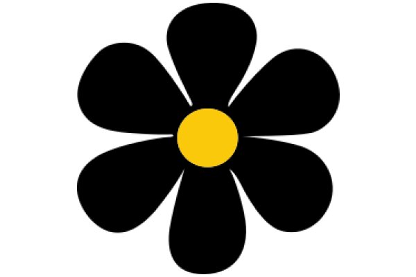 Stylized Flower with a Yellow Center