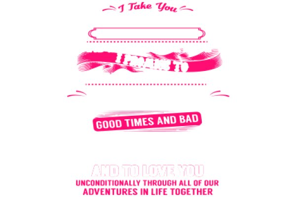 A Pink and White Poster with a Message of Love and Adventure