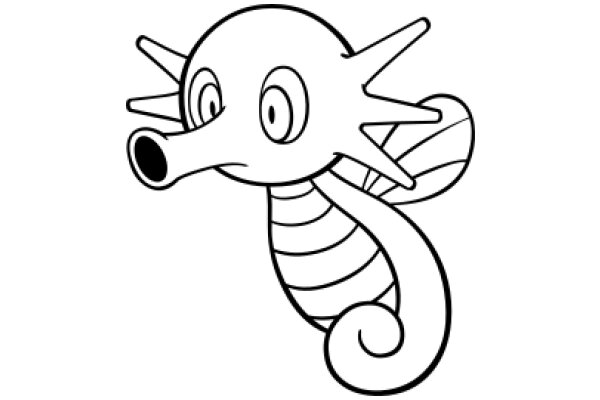 Whimsical Cartoon Character: A Playful Sea Creature