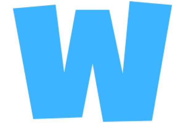 Vibrant Blue Letter 'W' on a White Background