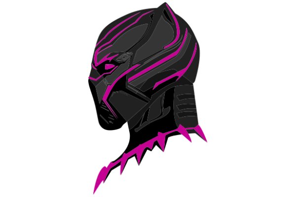 Stylized Mask with Pink and Purple Accents