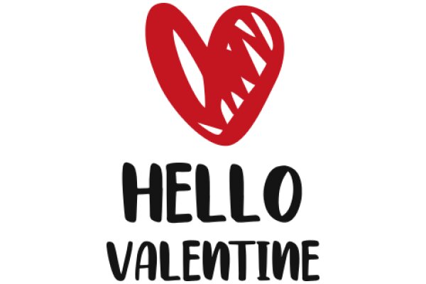 A Red Heart with the Word 'Hello Valentine' in Black Text