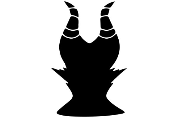 Stylized Black Silhouette of a Horned Creature