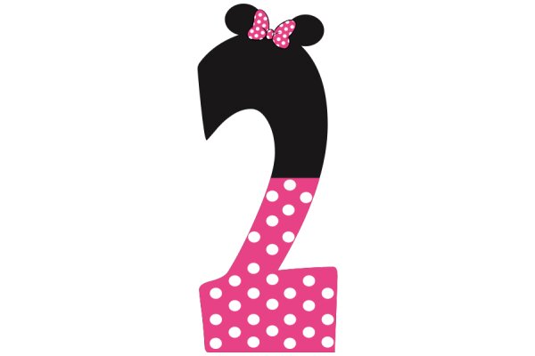 A Playful Logo: A Black Number Two with a Pink Polka Dot Bow