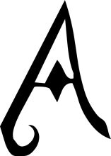 Stylized Letter A with a Curved Stem