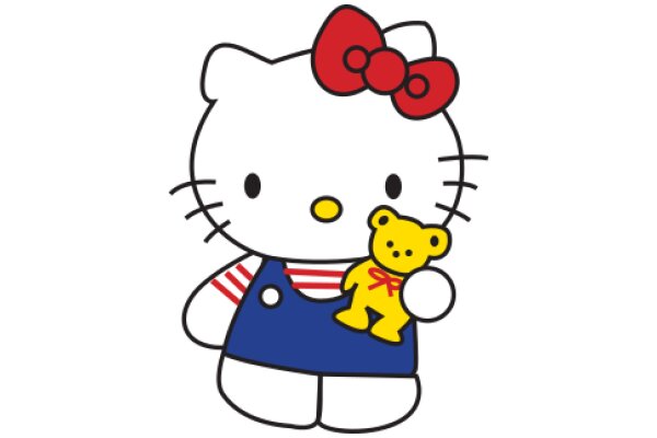 Hello Kitty: A Playful Encounter with a Stuffed Bear