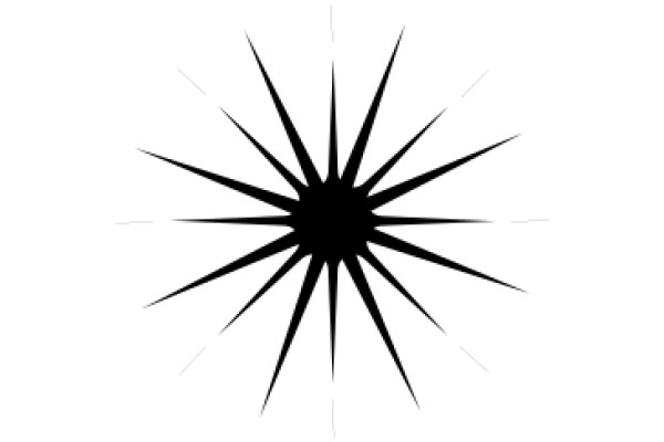 Radiant Black Starburst on White Background