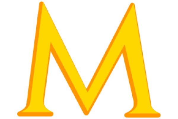 Vibrant Yellow Letter M on a White Background