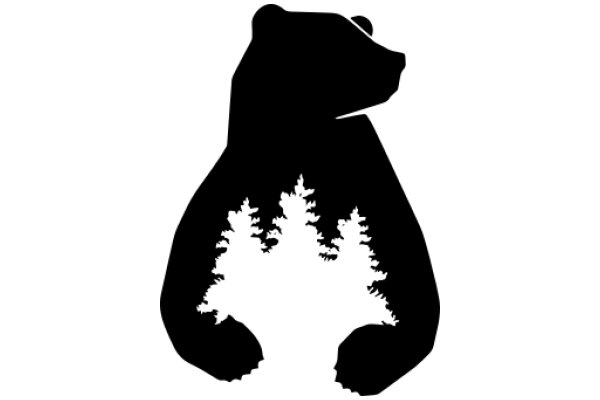 Silhouette of a Bear with a Forest Inside Its Silhouette