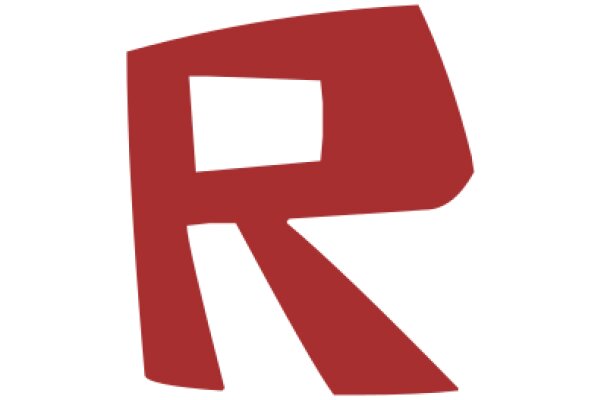 Pixellated Red Letter 'R' on a White Background