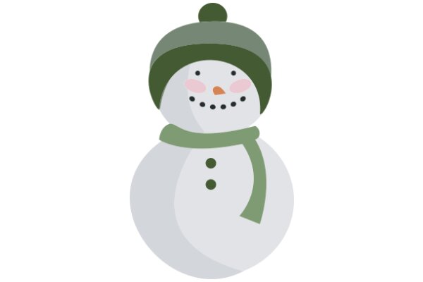 A Friendly Snowman with a Smile and a Scarf