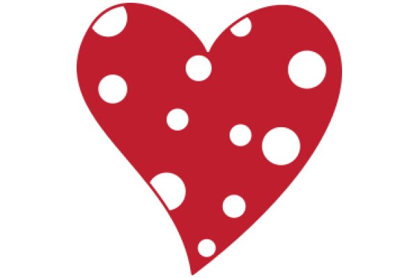 Vibrant Red Heart with White Polka Dots