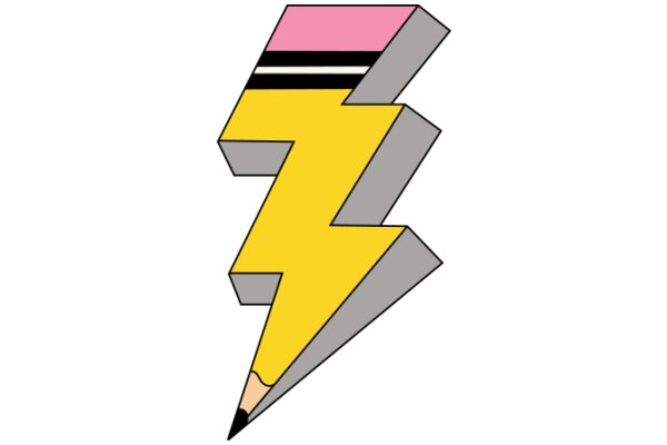 Stylized Logo of a Pencil with a Yellow Lightning Bolt