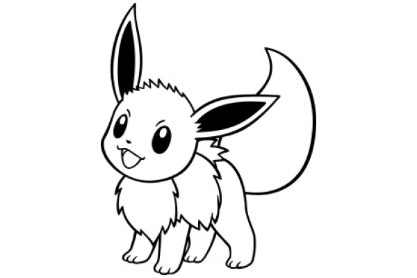 Adorable Eevee: A Line Drawing