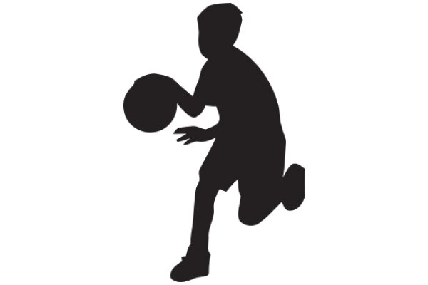 Silhouette of a Basketball Player in Action