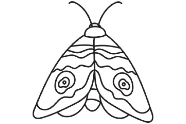 Stylized Line Drawing of a Butterfly