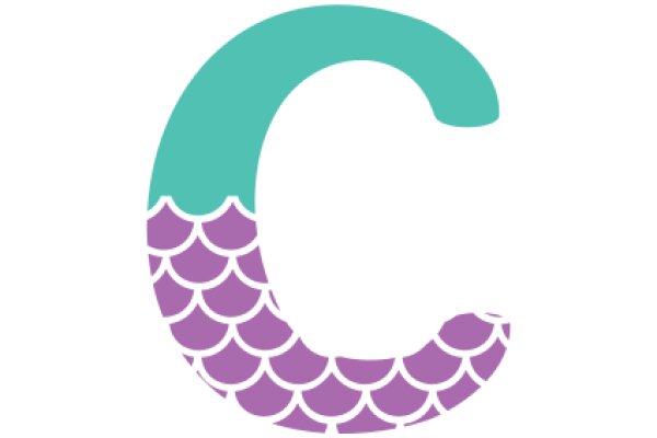 Stylized Letter C with a Purple Scalloped Border