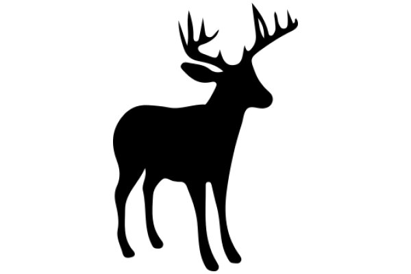 A Silhouette of a Deer's Head and Antlers