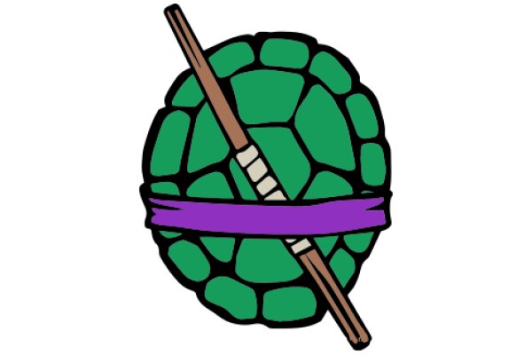 Vibrant Turtle with a Stick of Wood