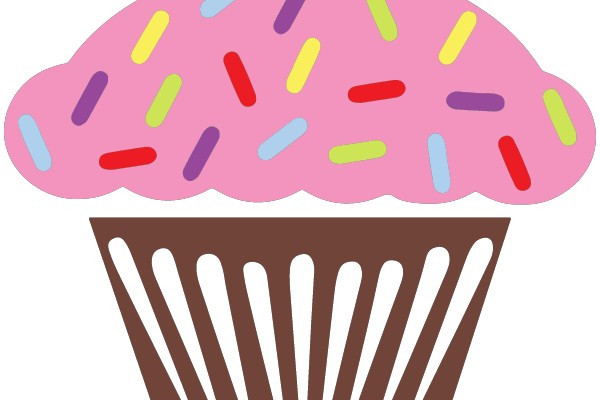 Colorful Sprinkle Cupcake Illustration