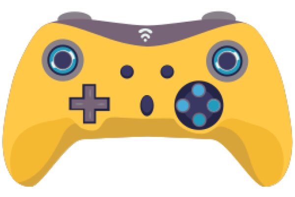 Vibrant Yellow Gaming Controller with Blue Accents