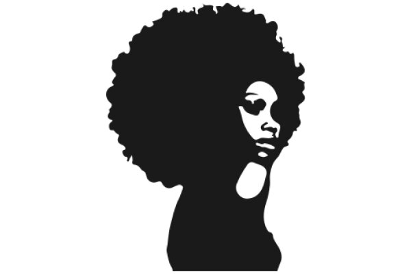 Silhouette of a Person with Afro Hair