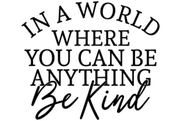 Inspirational Quote: A World Where You Can Be Anything, Be Kind