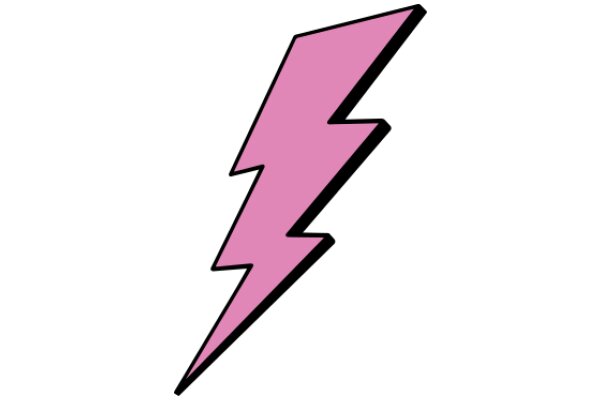 Stylized Pink Lightning Bolt Icon