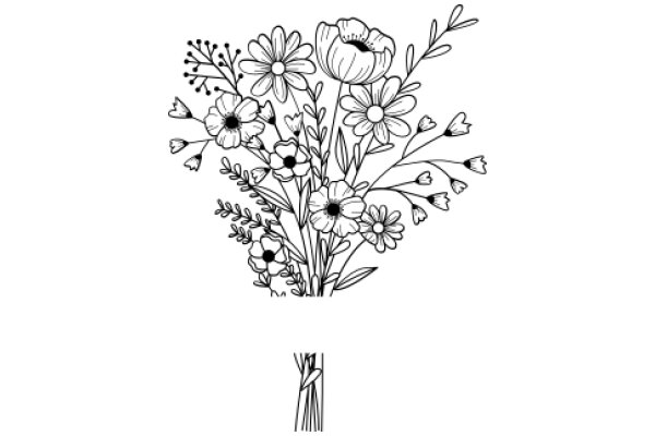 A Bouquet of Flowers and Plants: A Illustration