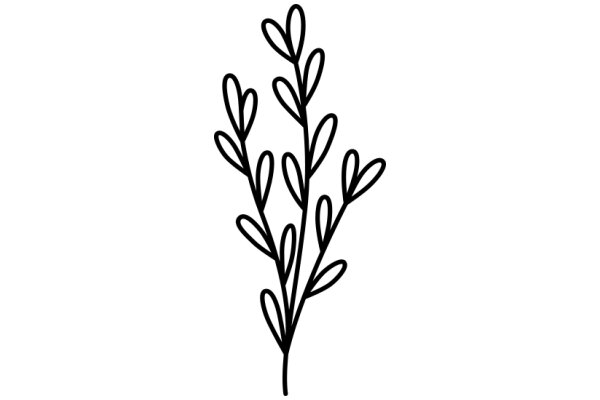 Simplistic Line Drawing of a Plant