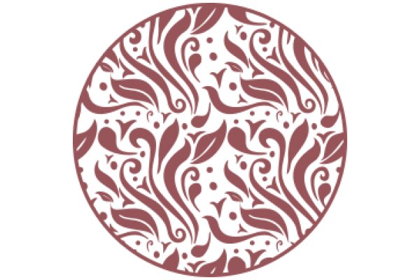 Stylized Floral Pattern on a Round Canvas