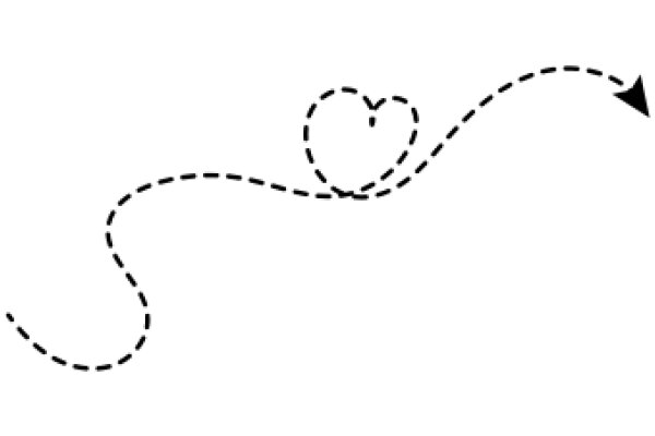 A Simple Line Drawing of a Heart and an Arrow