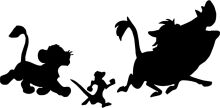 A Silhouette of a Playful Adventure: A Lion, a Lioness, and a Mouse