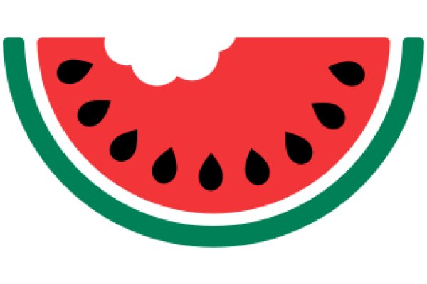 Vibrant Watermelon Logo with Green Stem and Black Seeds