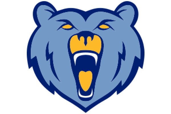 Vibrant Blue and Yellow Logo of a Bear's Mouth