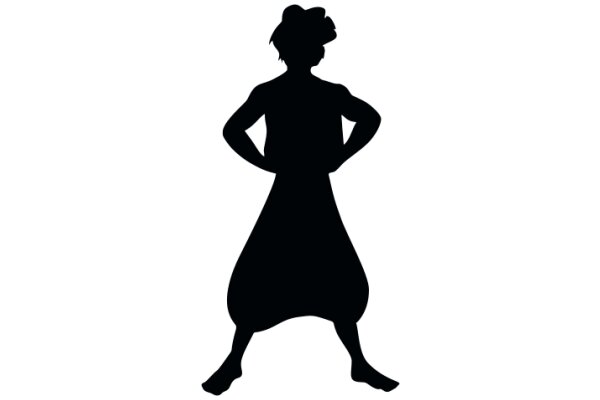 Silhouette of a Confident Woman in a Stylish Outfit