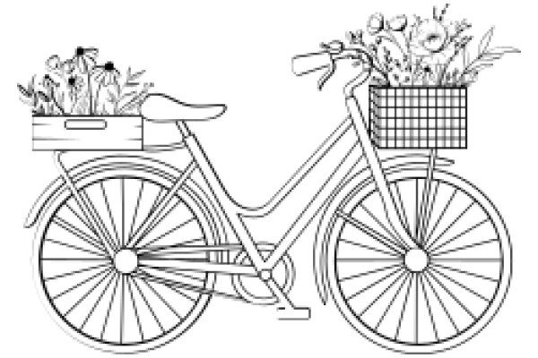 A Whimsical Bicycle Illustration with a Basket of Flowers