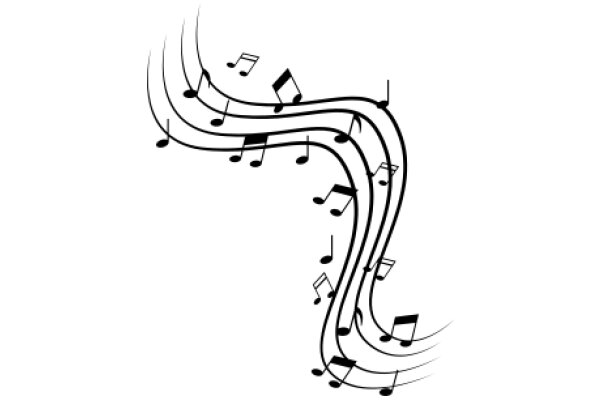 Melodic Motion: A Illustration of Musical Notes in Motion