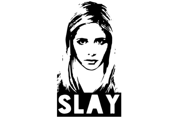 Portrait of a Woman with the Word 'SLAY' Below Her