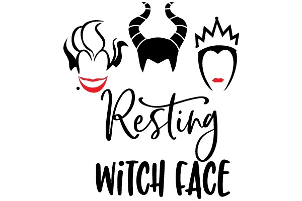 Whimsical Fantasy: A Collection of Witch-themed Icons and Text