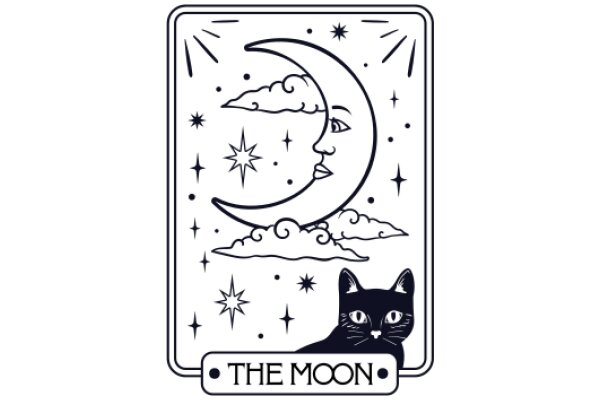 The Moon: A Illustration Featuring a Cat and a Crescent Moon