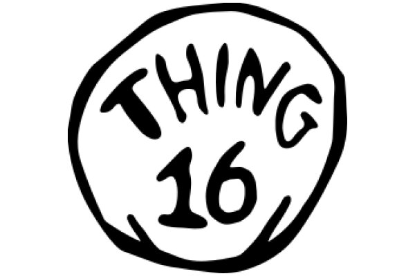 The Number 16 in a Stylized Circle