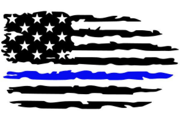 United States Flag with a Blue Stripe