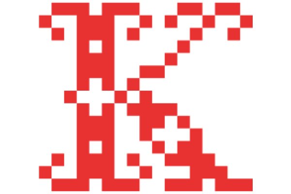 Vintage Pixel Art: A Stylish Red Letter K