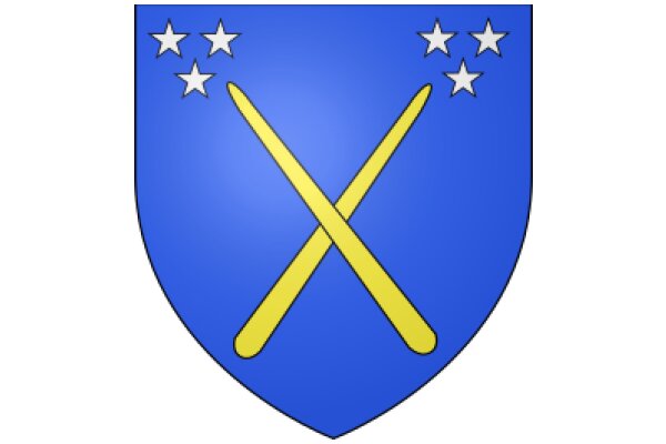 A Blue Shield with Yellow Stars and Crosses