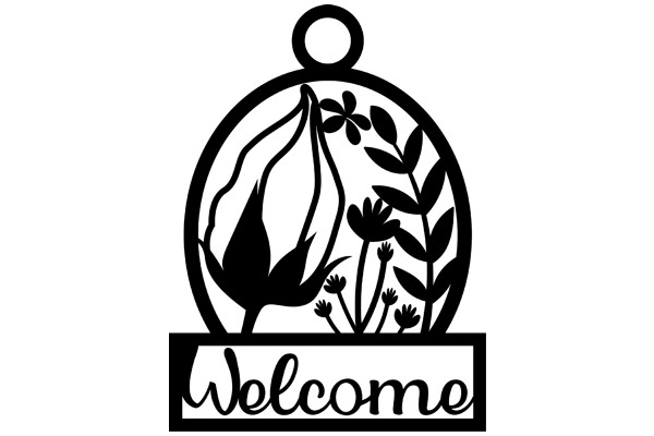 Welcome Sign with Floral Design