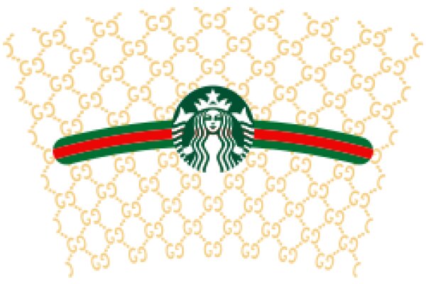 Starbucks Logo with Gold G Pattern Background