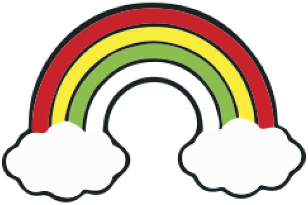 Vibrant Rainbow Symbol with Clouds